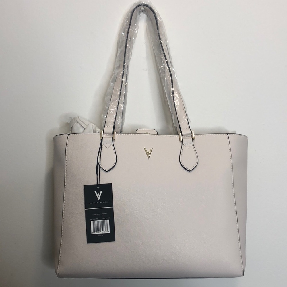NWT Vanessa Williams lush large tote bag off white